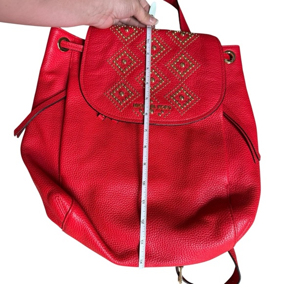 NWT Michael Kors Red Backpack with Gold Hardware - Picture 16 of 16